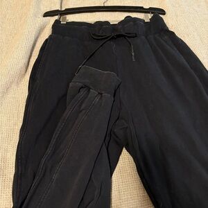 JoyLab Black Track Pants with Drawstring Waist - distressed